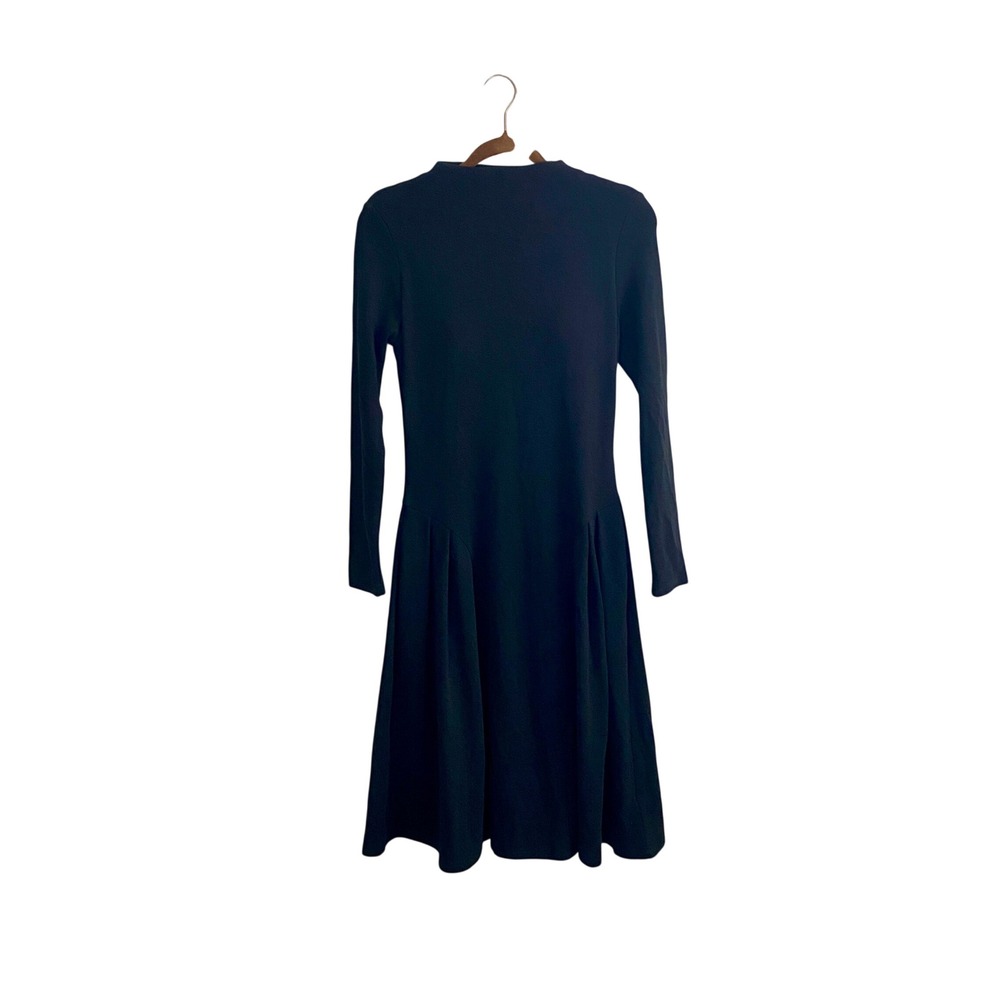 NWT OGL Move Long Sleeve Midi Brami‎ Dress Built in Bra Drop Waist Pleated Black